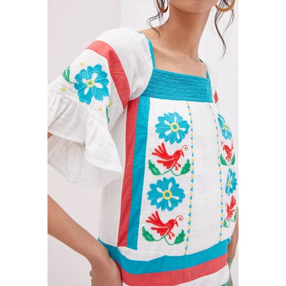 Anthropologie Embroidered Tunic Blouse NWT Size 4 (Small) - Picture 3 of 16